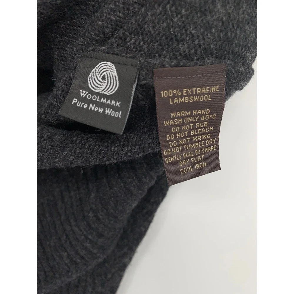 Rodd & Gunn Sweater Mens Medium Charcoal Grey Wool Button Mock Neck Knit